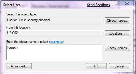 Select User Dialog